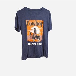 Cowboy Graphic Womens Tshirt Size S
